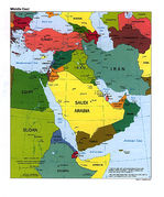 Mapa Politico de Oriente Medio 1997