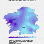 Precipitación media anual en Galicia