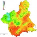 Precipitación media anual de la Región de Murcia