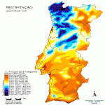 Precipitación media anual de Portugal