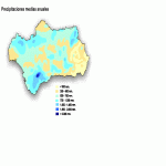 Precipitación media anual en Andalucía