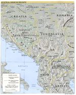 Mapa de relieve de los Balcanes Occidental 2001