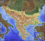 Mapa físico de los Balcanes 2006
