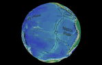 Mapa tectónico y batimétrico del Océano Pacífico Sur