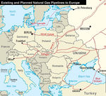 Gasoductos hacia Europa procedentes de Rusia 2005