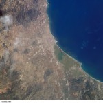 Fotografía satélite de la la depresión central Valenciana