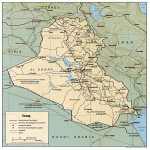 Mapa Físico de Irak 1991
