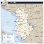 Mapa político de Albania 2008
