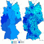 Densidad de población en Alemania 2007