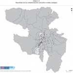 Mapa de Establecimientos educativos medios (colegios) en el Distrito Metropolitano de Quito 2001