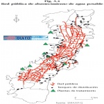 Mapa de Red pública de abastecimiento de agua potable de Quito 1995