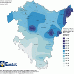 Mapa de Precipitaciones anuales en el País Vasco