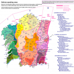 Mapa de Áreas lingüísticas del idioma gallego 2008