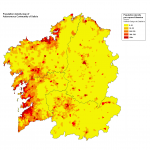 Mapa de Densidad de población de Galicia 2008