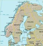 Mapa Físico de Escandinavia