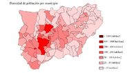 Densidad de población de la provincia de Jaén 2007