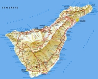 Mapa de carreteras de la Isla Tenerife