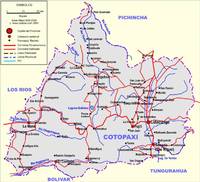 Mapa de carreteras de Cotopaxi