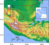 Mapa físico de Guatemala 2007