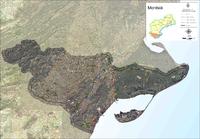 Mapa satelital con carreteras de la comarca de Montsià