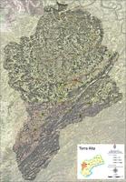 Mapa satelital con carreteras de la comarca de Terra Alta