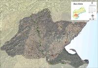Mapa satelital con carreteras de la comarca de Baix Ebre