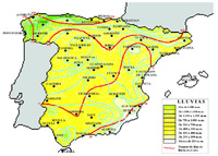 Precipitaciónes medias anual en España