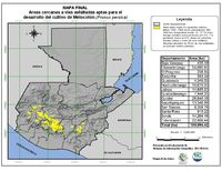 Áreas aptas para el cultivo del Melocotón en Guatemala