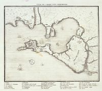 Mapa de la Bahía de Cádiz 1813