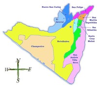 Mapa político de Retalhuleu
