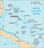 Mapa Político Pequeña Escala de las Bahamas