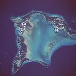 Foto, Imagen Satélite de las Islas Crooked e Acklins, Bahamas
