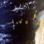 Mapa de las las Islas Canarias (satelital)