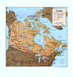 Mapa Relieve Sombreado de Canadá