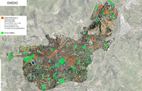Áreas peatonales y zonas verdes de Oviedo