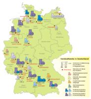 Lámina General del mapa de Las centrales nucleares en Alemania en el año 2007