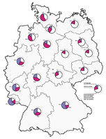 Lámina del Mapa de Las religiones que se practican  en la República de Alemania
