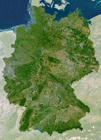 Lámina de la vista del  Mapa satelital de La República de Alemania