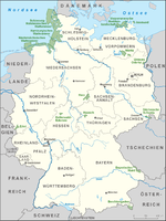 Mapa General de los Parques nacionales localizados en  Alemania en el año 2008