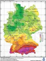Lámina del Mapa de Radiación solar en el país de Alemania