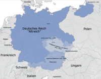 Mapa General de Alemania después del Anschluss y de los Acuerdos de Múnich en los años 1938-39