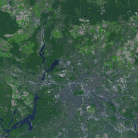 Mapa General de la Vista satelital de Berlín en el año 2005