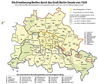 Mapa General de Territorios que se fusionaron en Berlín en el año  1920