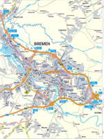 Mapa de Bremen Alemania