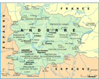 Mapa de Las 7 parroquias de Andorra 2015