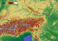 Mapa físico de Austria 2005