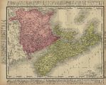 Mapa de Nueva Escocia, Nuevo Brunswick, Isla del Príncipe Eduardo, Canadá 1895