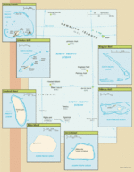 Mapa Político Pequeña Escala de los Refugios de Vida Silvestre de las Islas del Pacífico, Estados Unidos