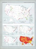 Mapa de los Minerales Industriales y Químicos, Estados Unidos