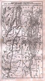 Mapa del Lago Champlain y de las Rutas Entre Albany y Montreal 1844